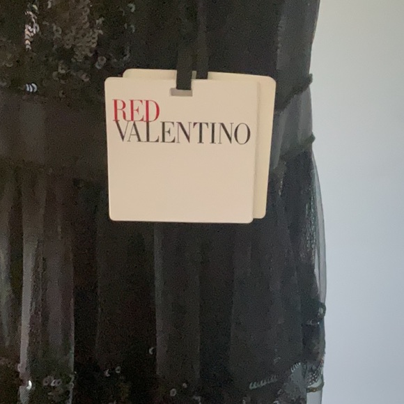 NWT REDValentino Black Sequin MIDI Dress Size 44 US 8 - Picture 6 of 13